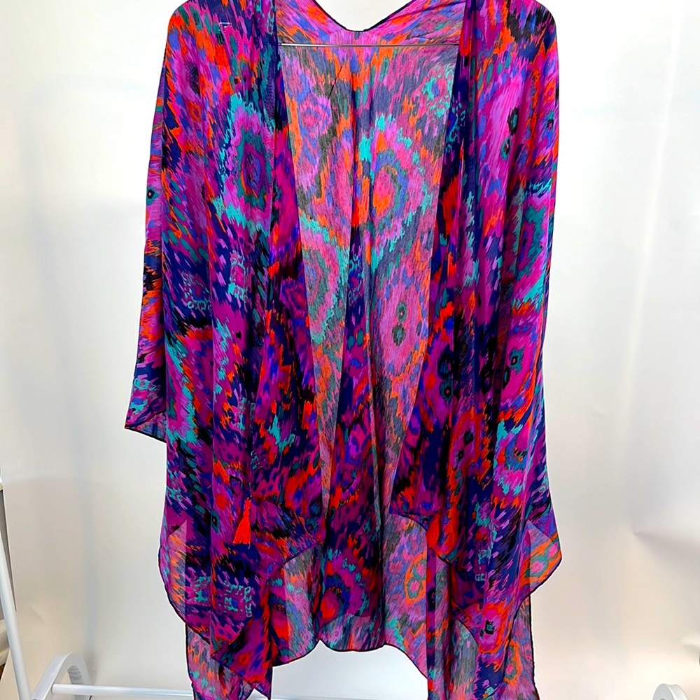 Multi Color Ikat Kimono/Cover-up